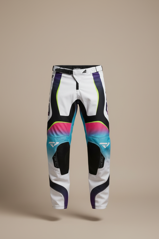 Pantalon Blanc Et Bleu - Multicolore Polyester - vue 3