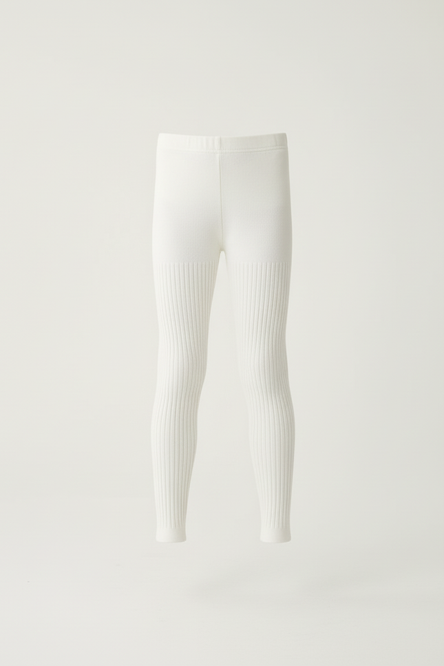 Pantalon Blanc Côtelé Slim Confortable Fille - Maille - vue 3