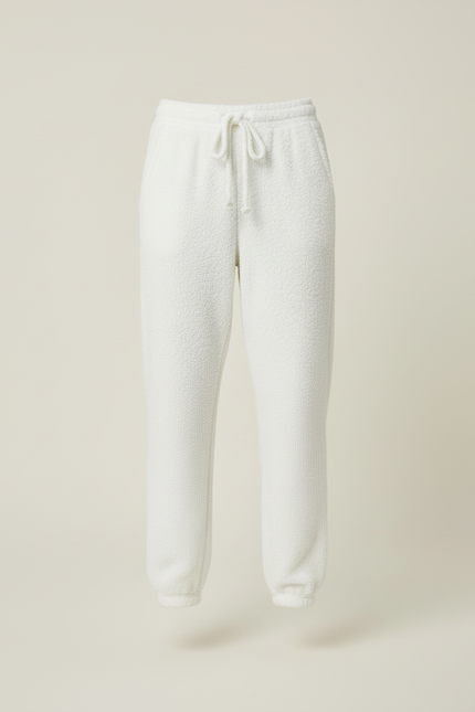 Pantalon Blanc Doux Confortable Sherpa Jogging Femme - Molleton - vue 3