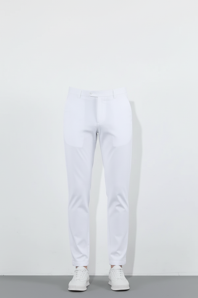 Pantalon Blanc Homme Slim Coton Respirant Élégant - vue 3