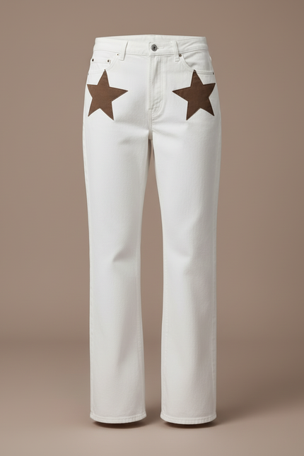 Pantalon Blanc Patte D'éléphant Femme - Jean - vue 3