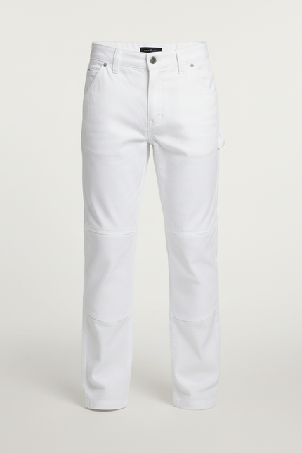 Pantalon Peintre Blanc - Toile - vue 3