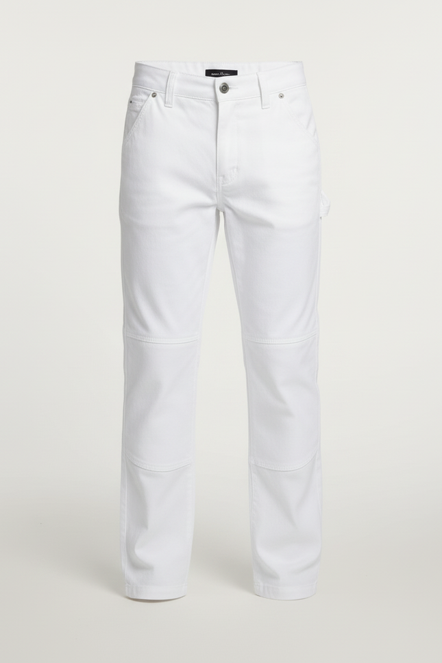Pantalon Peintre Blanc - Toile - vue 3