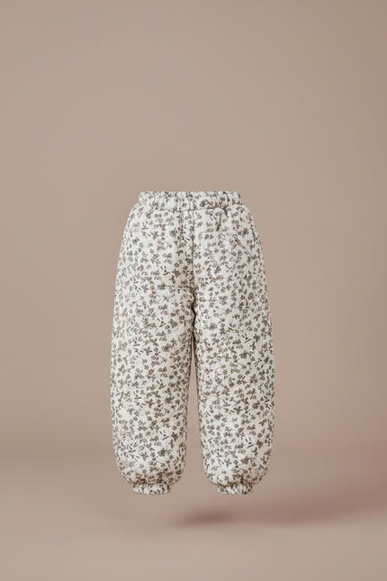 Pantalon Blanc Matelassé Fleuri Ample Enfant - Imprimé Coton - vue 3
