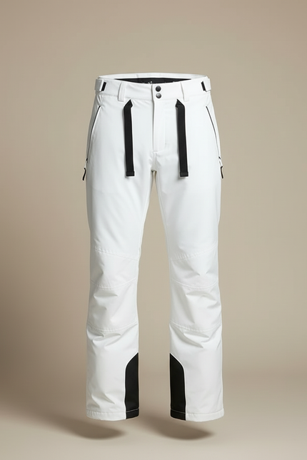 Pantalon Blanc Ski Imperméable Bretelles Homme Coupe-vent - Polyester - vue 3