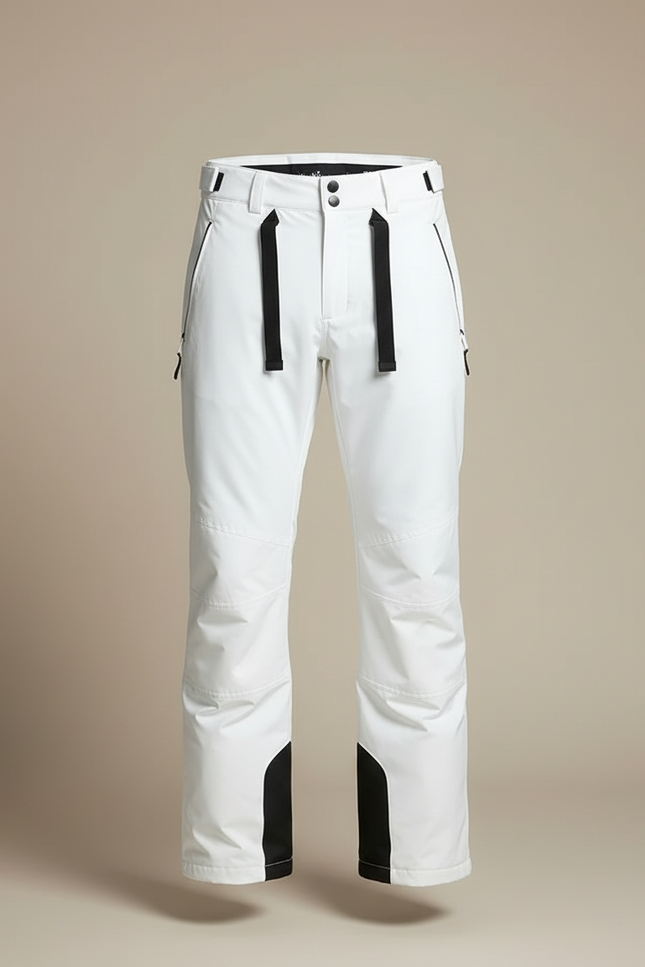Pantalon Blanc Ski Imperméable Bretelles Homme Coupe-vent - Polyester - vue 3