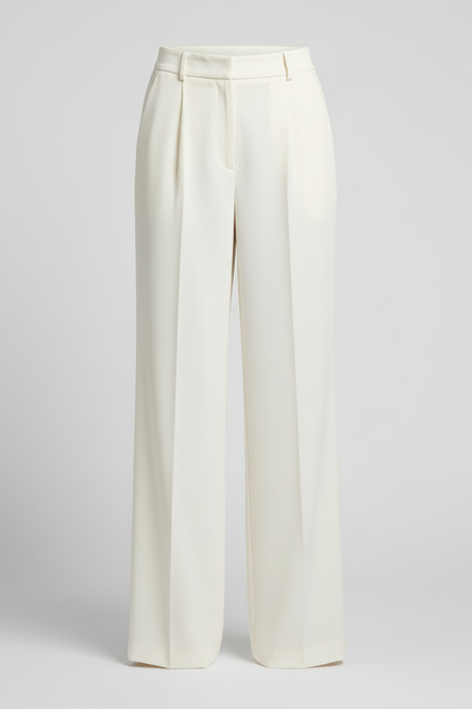 Pantalon Wide Leg Blanc - Polyester - vue 3