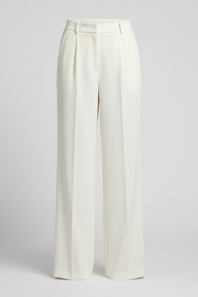 Pantalon Wide Leg Blanc - Polyester - vue 3