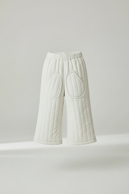Pantalon Blanc Matelassé Ample Enfant Hiver - Molleton - vue 3