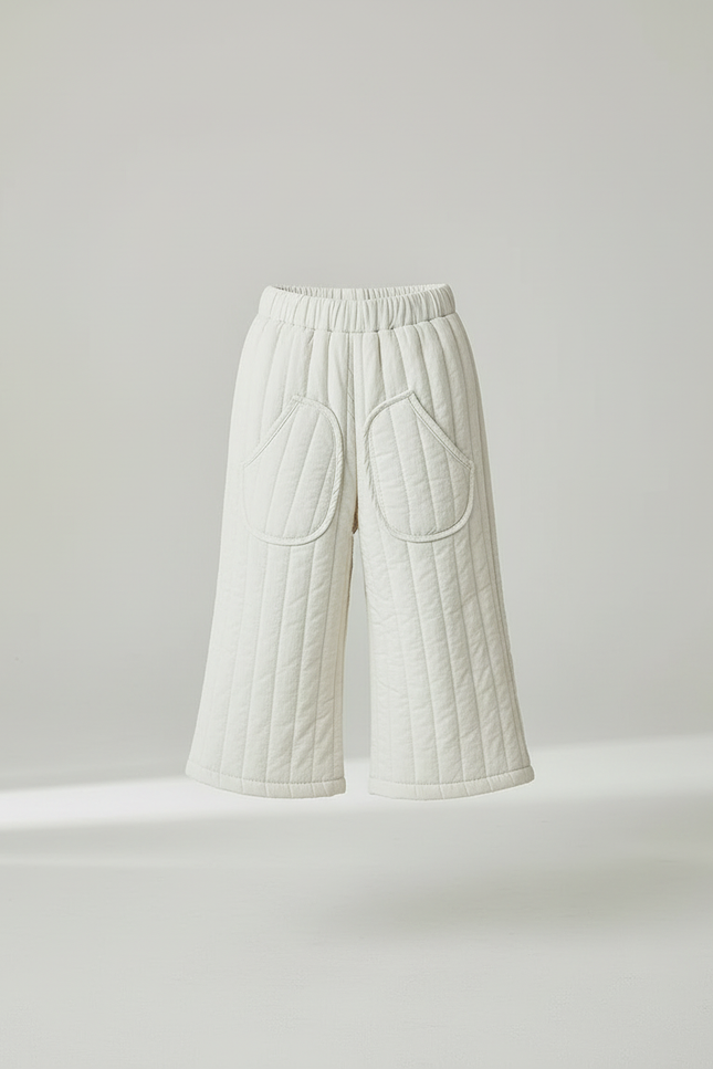 Pantalon Blanc Matelassé Ample Enfant Hiver - Molleton - vue 3