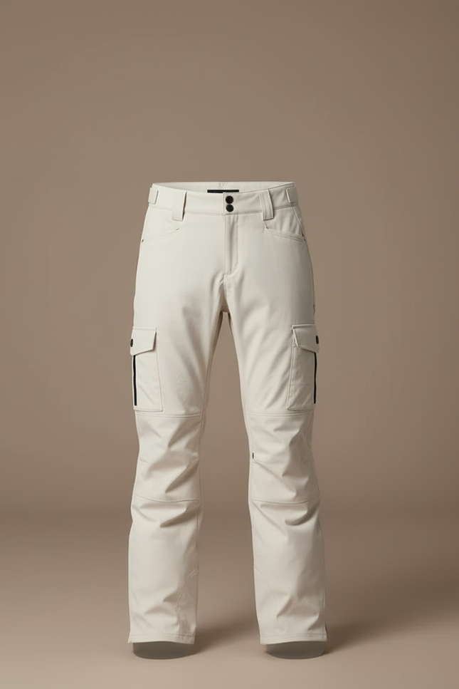 Pantalon Blanc Ski Homme Imperméable Coupe-vent Neige - Beige Polyester - vue 3