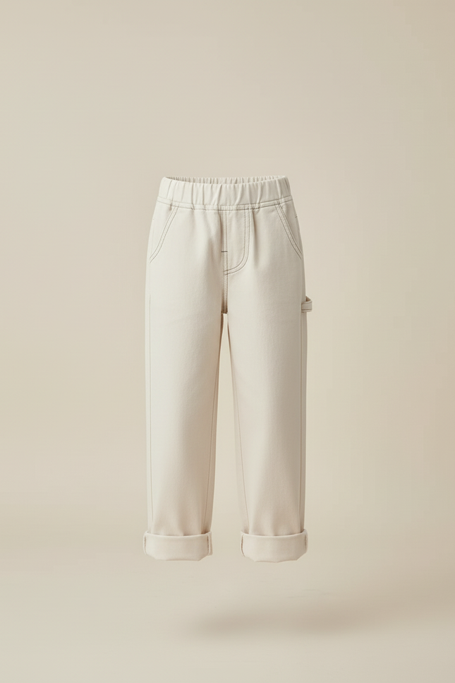 Pantalon Barrel Blanc - Beige Toile - vue 3