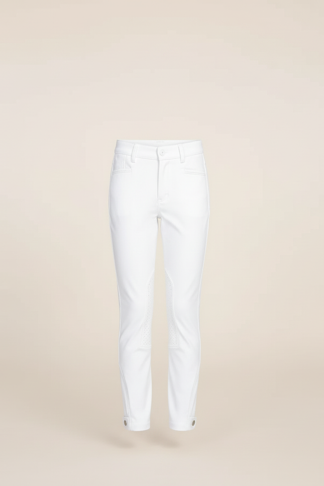 Pantalon Blanc Équestre Enfant Silicone Stretch - Polyester - vue 3