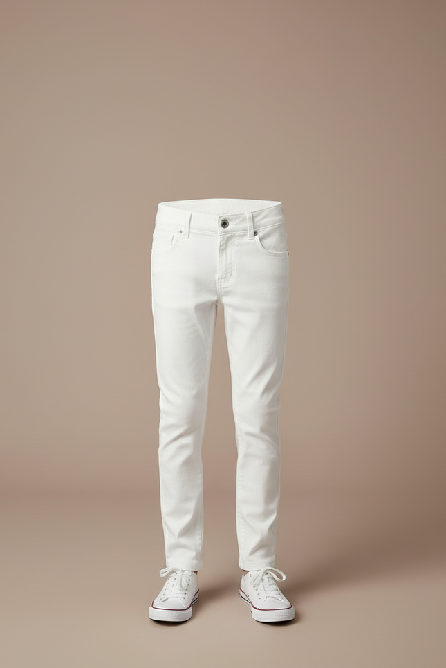 Pantalon Blanc Enfant Slim Coton Décontracté - Jean - vue 3