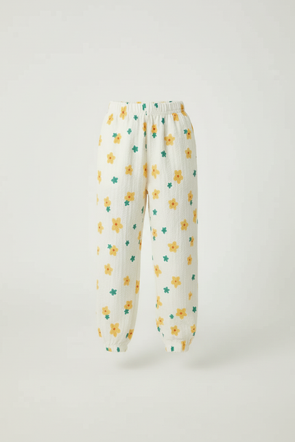 Pantalon Blanc Fleuri Ample Coton Enfant Garçon - Imprimé - vue 3