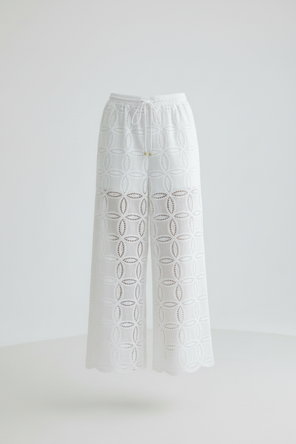 Pantalon Blanc Ajouré - Coton - vue 3