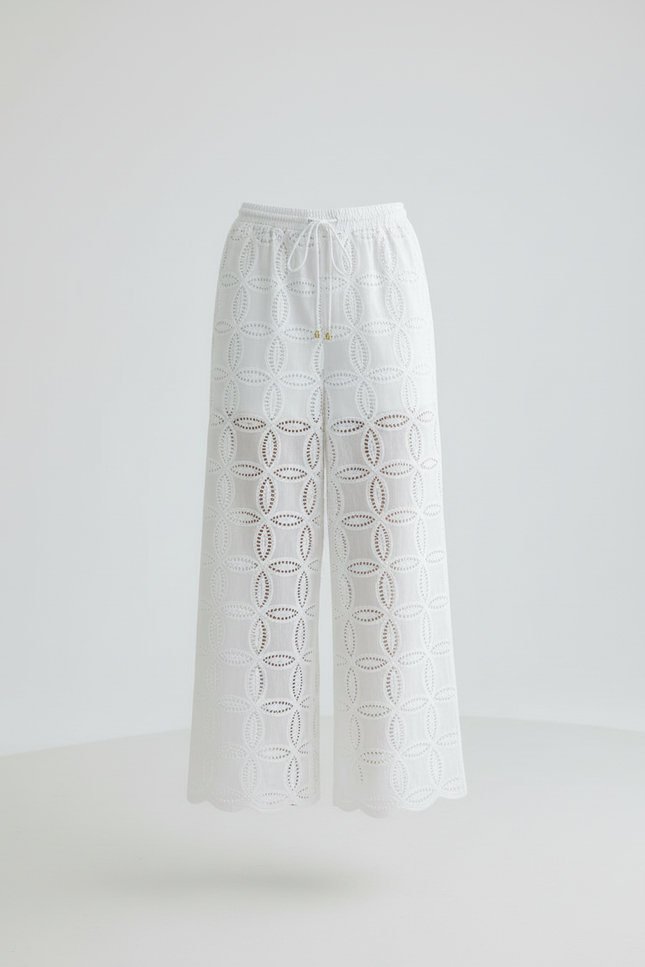 Pantalon Blanc Ajouré - Coton - vue 3