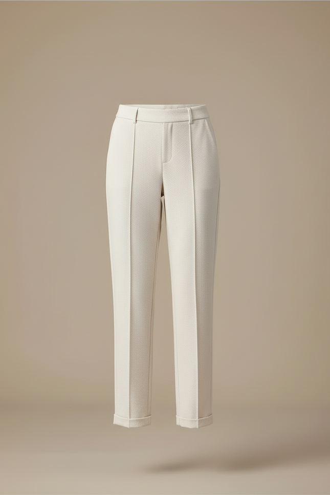 Pantalon Chic Blanc - Beige Maille - vue 3