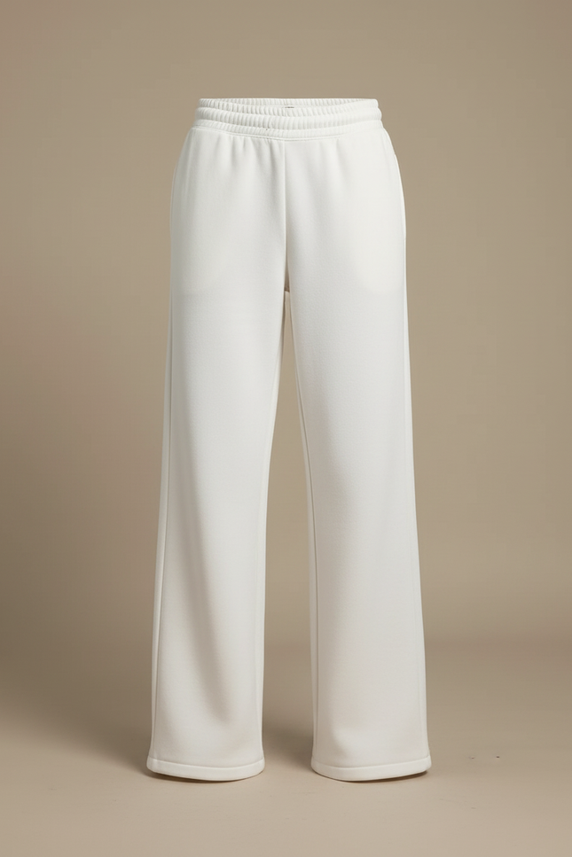 Pantalon Blanc Ample Molletonné Décontracté Femme - vue 3