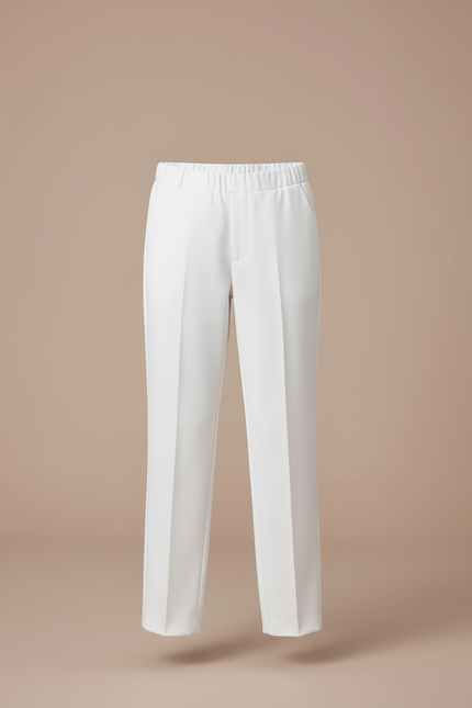 Pantalon Blanc Droit Classique Simple Enfant - Gabardine - vue 3