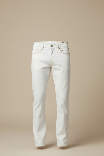 Pantalon Blanc Homme, Slim, Décontracté, Coton - Jean - vue 3