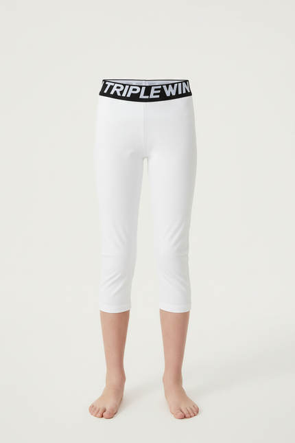 Pantalon Blanc Capri Stretch Sport Enfant Fille - Polyester - vue 3
