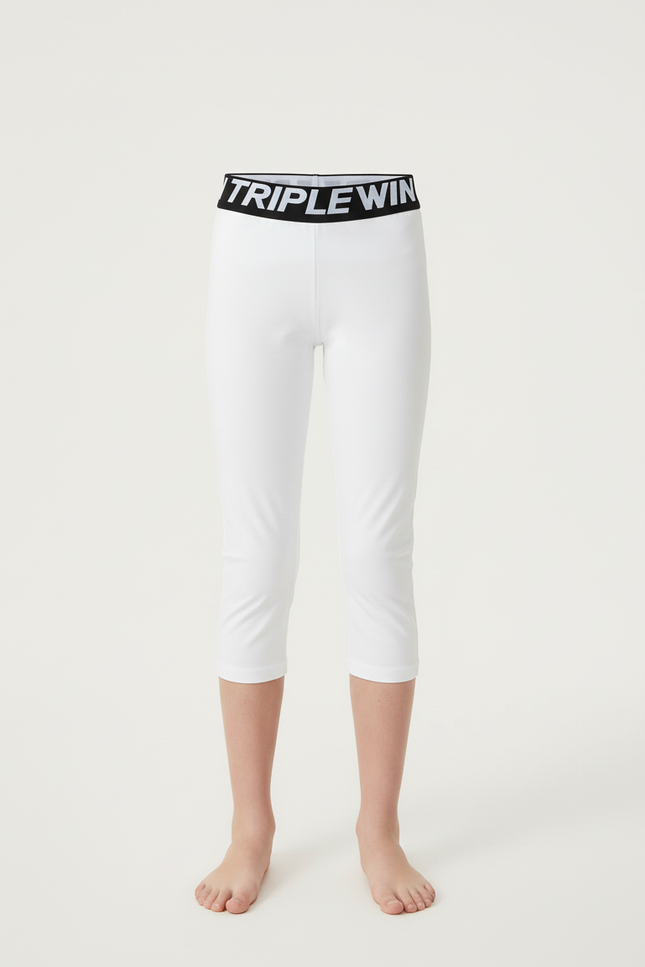 Pantalon Blanc Capri Stretch Sport Enfant Fille - Polyester - vue 3
