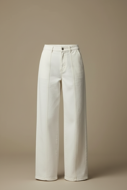 Pantalon En Toile Blanc Femme - vue 3