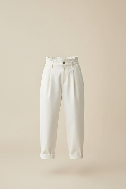 Pantalon Mom Blanc - Jean - vue 3