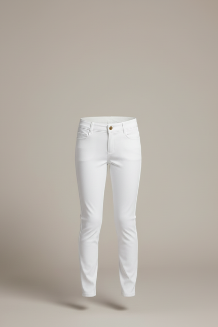 Pantalon Blanc Équestre Enfant Slim Confortable - Polyester - vue 3
