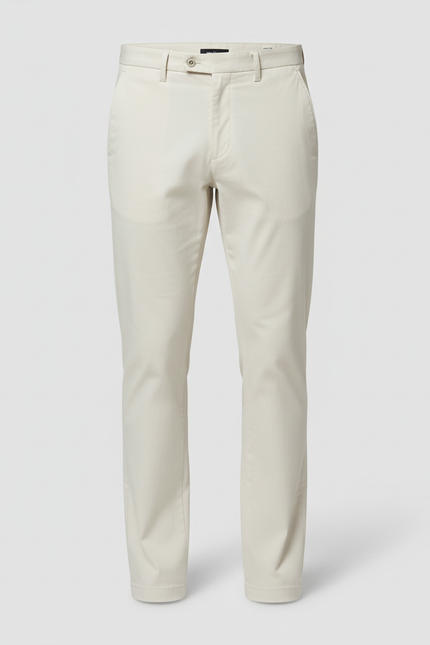 Pantalon Blanc Homme Droit Élégant Décontracté Coton - vue 3