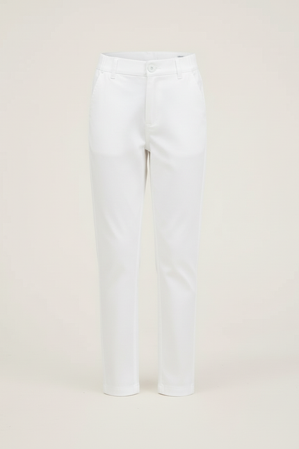 Pantalon Blanc Droit Classique Enfant Décontracté - Coton - vue 3
