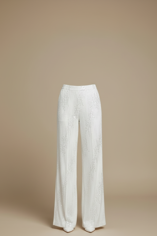 Pantalon Sequin Blanc - Polyester - vue 3