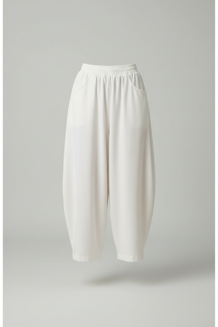 Pantalon Blanc Ample Décontracté Coton Harem - Molleton - vue 3