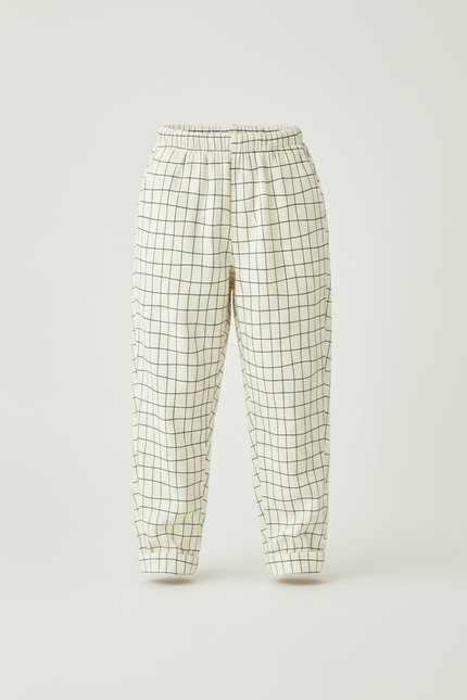 Pantalon Blanc À Carreaux Décontracté Enfant - Coton - vue 3