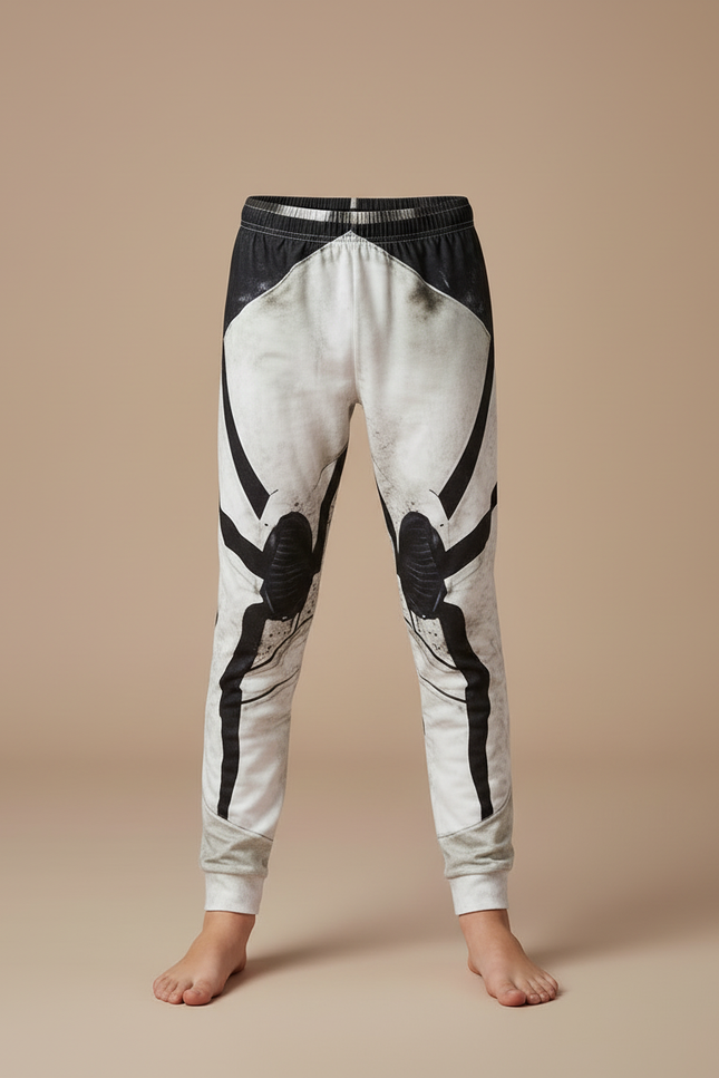 Pantalon Blanc Imprimé Araignée Garçon Confortable - Molleton - vue 3
