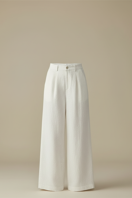 Pantalon Lin Blanc Doublé Femme - vue 3