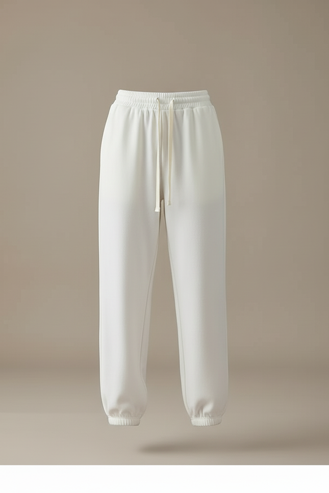 Pantalon Blanc Molletonné Confortable Décontracté Cordon - vue 3