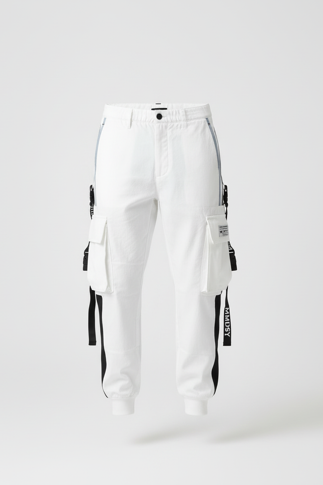 Pantalon Blanc Avec Trait Noir - Coton - vue 3
