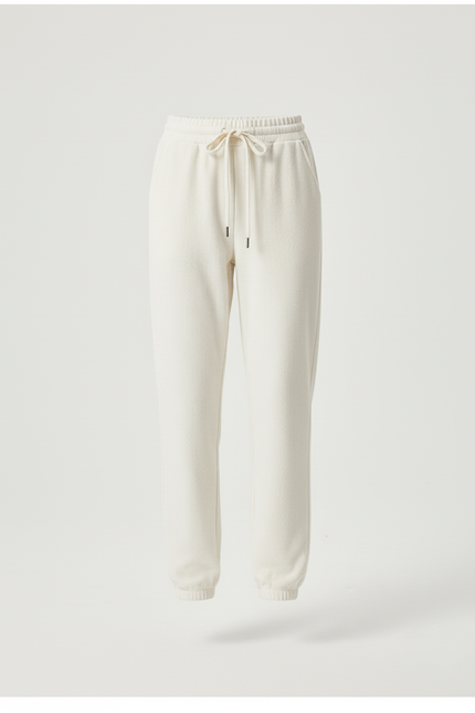 Pantalon Blanc Côtelé Droit Décontracté Femme Fluide - Cordé - vue 3