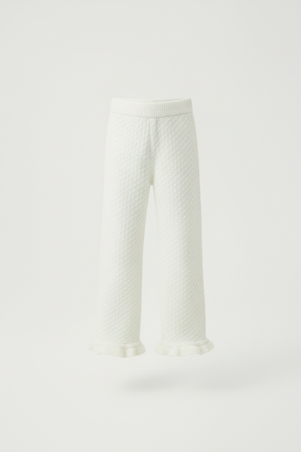 Pantalon Blanc Flare - Maille - vue 3