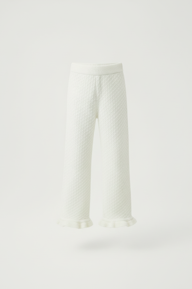 Pantalon Blanc Flare - Maille - vue 3