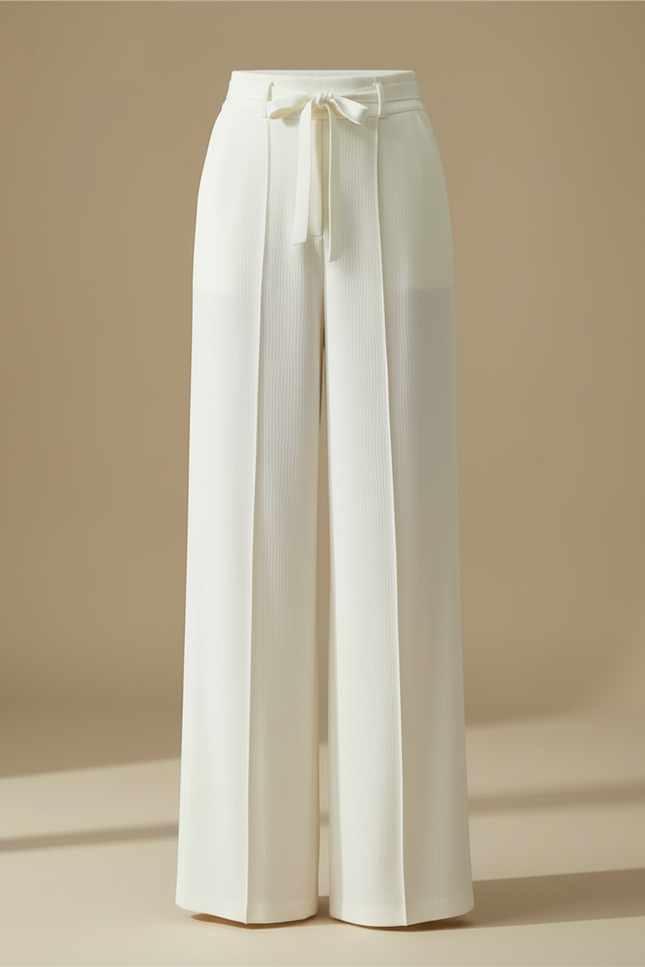 Pantalon Blanc Taille Haute Grande Taille - Polyester - vue 3