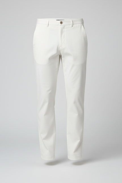 Pantalon Blanc Homme Slim Coton Décontracté Élégant - vue 3