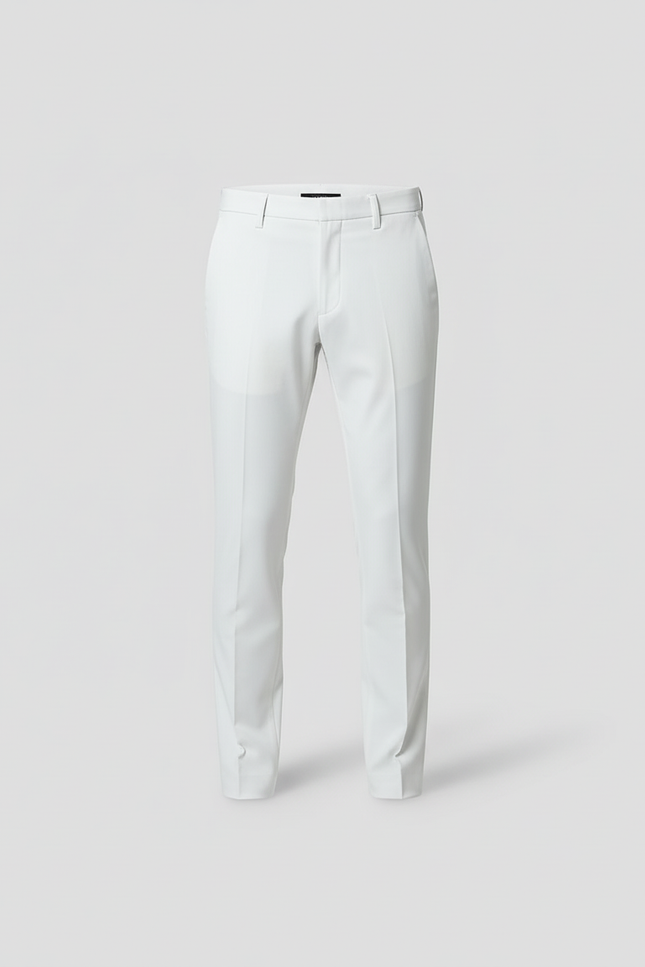 Pantalon Blanc Homme Slim Habillé Élégant Décontracté - Gabardine - vue 3