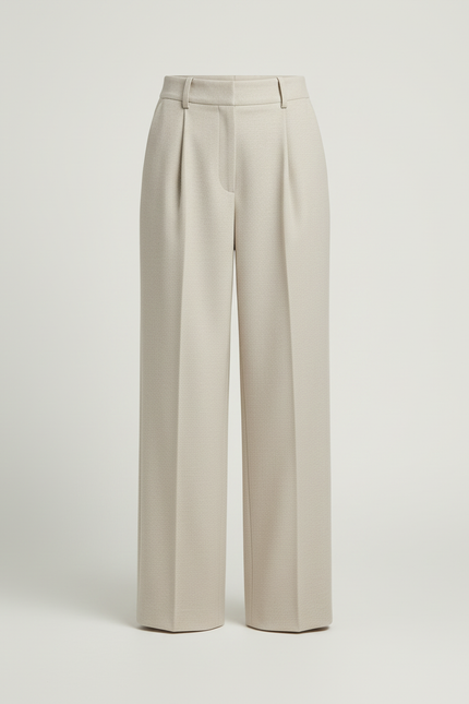Pantalon Fluide Blanc Cassé - Beige Laine - vue 3