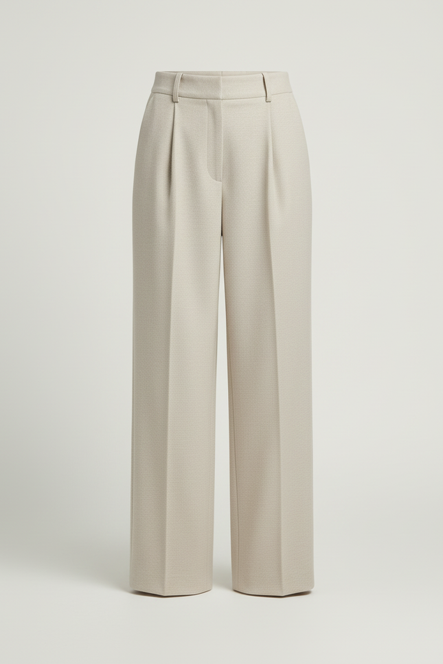 Pantalon Fluide Blanc Cassé - Beige Laine - vue 3
