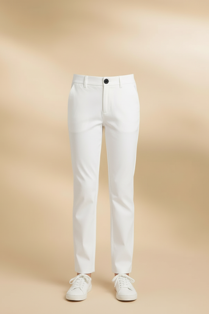 Pantalon Blanc Droit Classique Simple Fille - Gabardine - vue 3