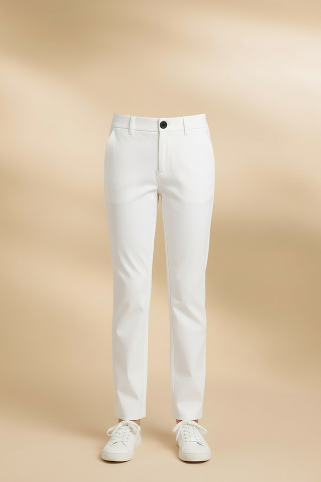 Pantalon Blanc Droit Classique Simple Fille - Gabardine - vue 3