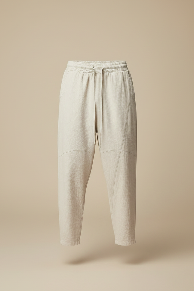 Pantalon Blanc Amble Lin Décontracté Homme - Beige - vue 3